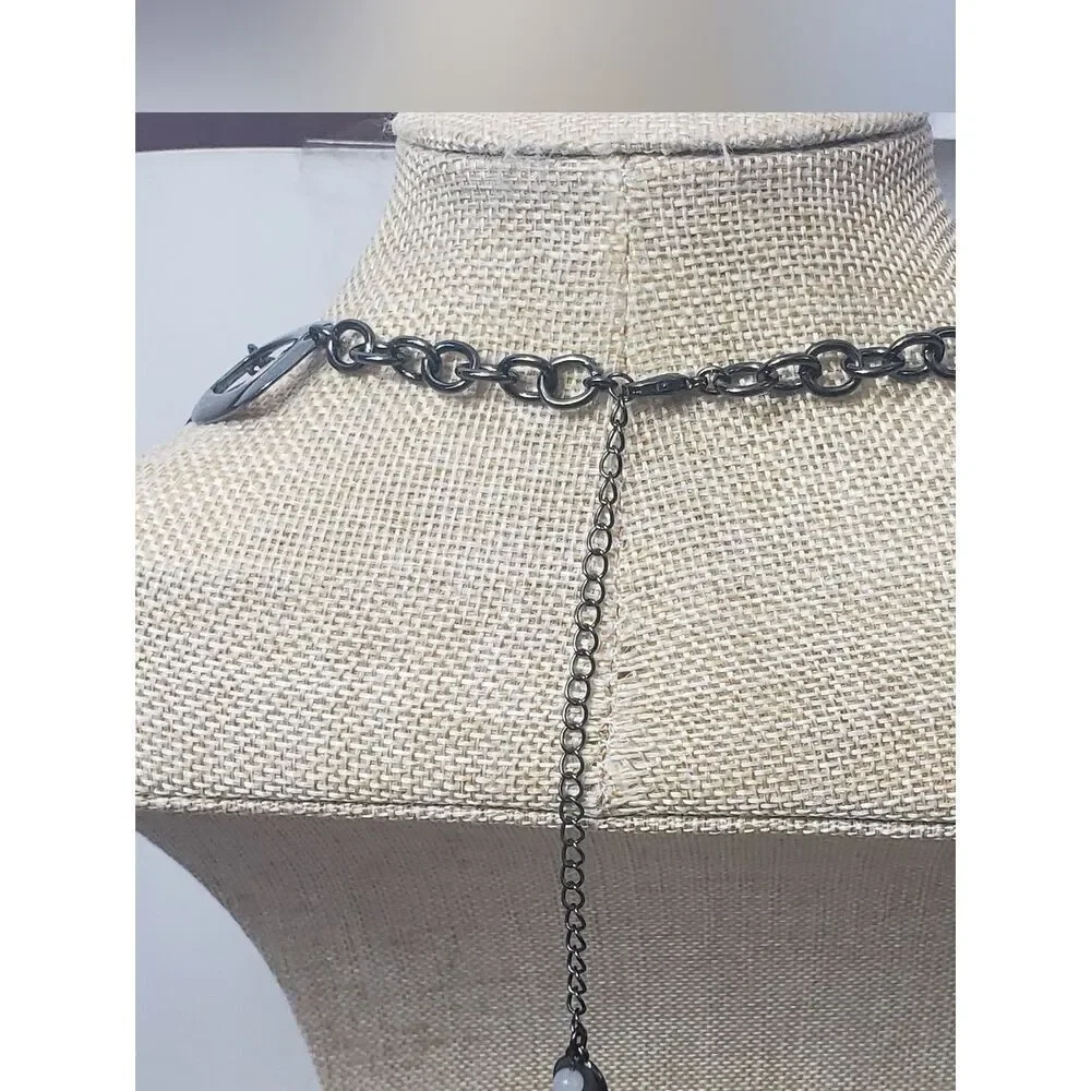 DANA BUCHMAN Gunmetal Geometric Statement Necklace